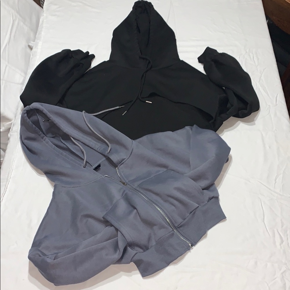 Bundle of 2 SHEIN Black and Gray Oversized Hooded Sweatshirts